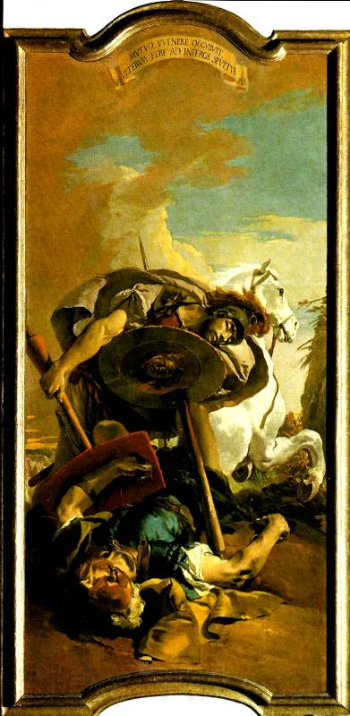 Giovanni Battista Tiepolo konsul lucius brutus dod och hannibal igenkannande hasdrubals huvud Spain oil painting art